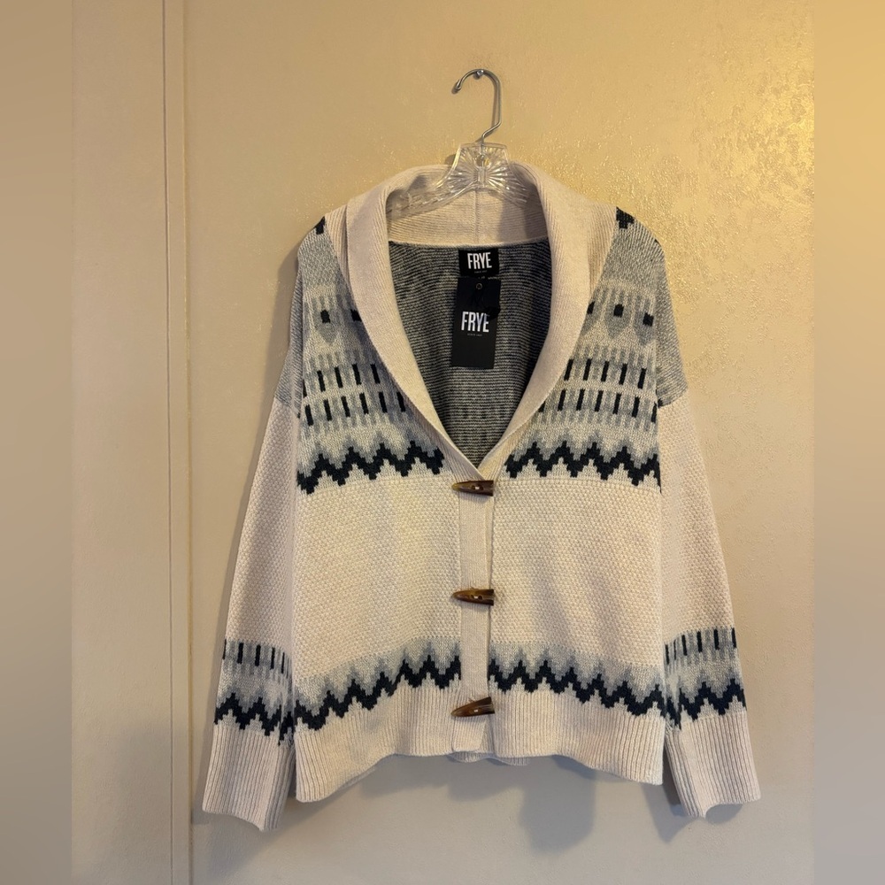 NWT Frye women’s Jacquard cardigan sweater sz M